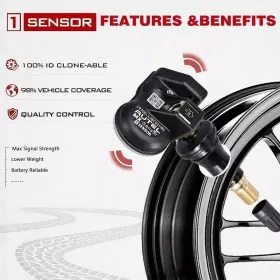1-SENSORR AUTEL Tpms Programmable Sensor Rubber Valve Stem Mx #3