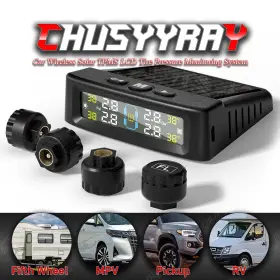 Chusyyray 896551612515 Wireless Solar Charging Tpms Upgraded Car Tire Pressure Monitoring System