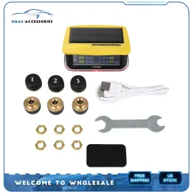 Hqas-accessories Hqa154ac205ce Yellow Rv Tire Pressure Sensor 1pc Tpms Solar Monitor 6pc Sensors With Alarm Modes