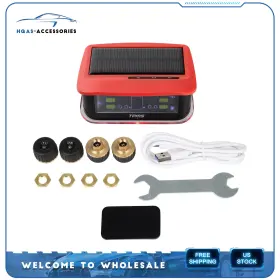Hqas-accessories Hqa154ac206ce Red Rv Tire Pressure Sensor 1pc Tpms Solar Monitor 4pc Sensors With Alarm Modes