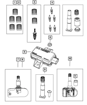 1AMTP3356A MOPAR Tire Pressure Sensor Magneti Marelli