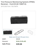 Genuine Ford Tire Pressure Monitoring System (tpms) Receiver Fl3z-15607-k. Fixed Price $23.00.