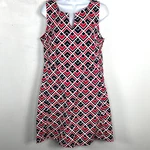 Gap Dress Sz 12 Pink Navy Blue White Geometric Americana Retro Mod Revival Chic. Fixed Price $16.99.