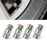 4pcs Universal Tire Pressure Monitor Valve Caps, Bsamzo, 32psi Alarm. Fixed Price $9.99.