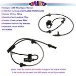 X2 Abs Wheel Speed Sensor Front Driver & Passenger Side For 2017-2022 Honda C-rv. Fixed Price $26.90.