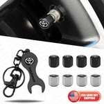 4x Hex Fit Toyota Sport Car Tire Wheel Air Stem Dust Valve Caps Cover + Keychain. Fixed Price $9.99.