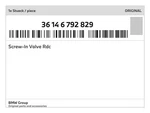 Genuine Bmw Screw-in Valve Rdc 36-14-6-792-829 New. Fixed Price $25.11.