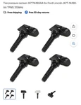 Ford Tire Pressure Monitor System Sensors (4pcs) Part No. Jx7t-1a180-aa New. Fixed Price $30.00.