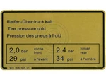 Porsche 911 912 Tire Pressure Specification Decal Jp Group Dansk 90100650501. Fixed Price $22.27.